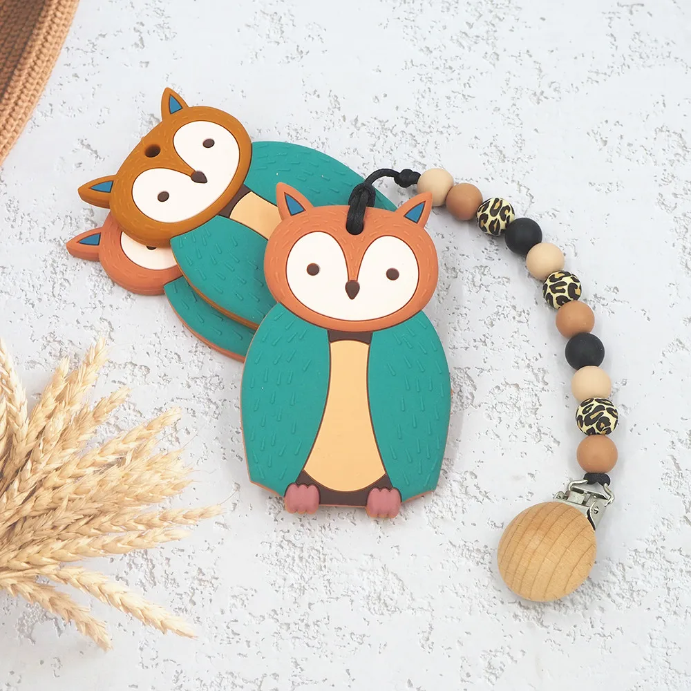 

Chenkai 10pcs Owl Silicone Teethers BPA Free DIY Baby Chewing Pendant Nursing Sensory Teething Pacifier Dummy Jewelry Toys