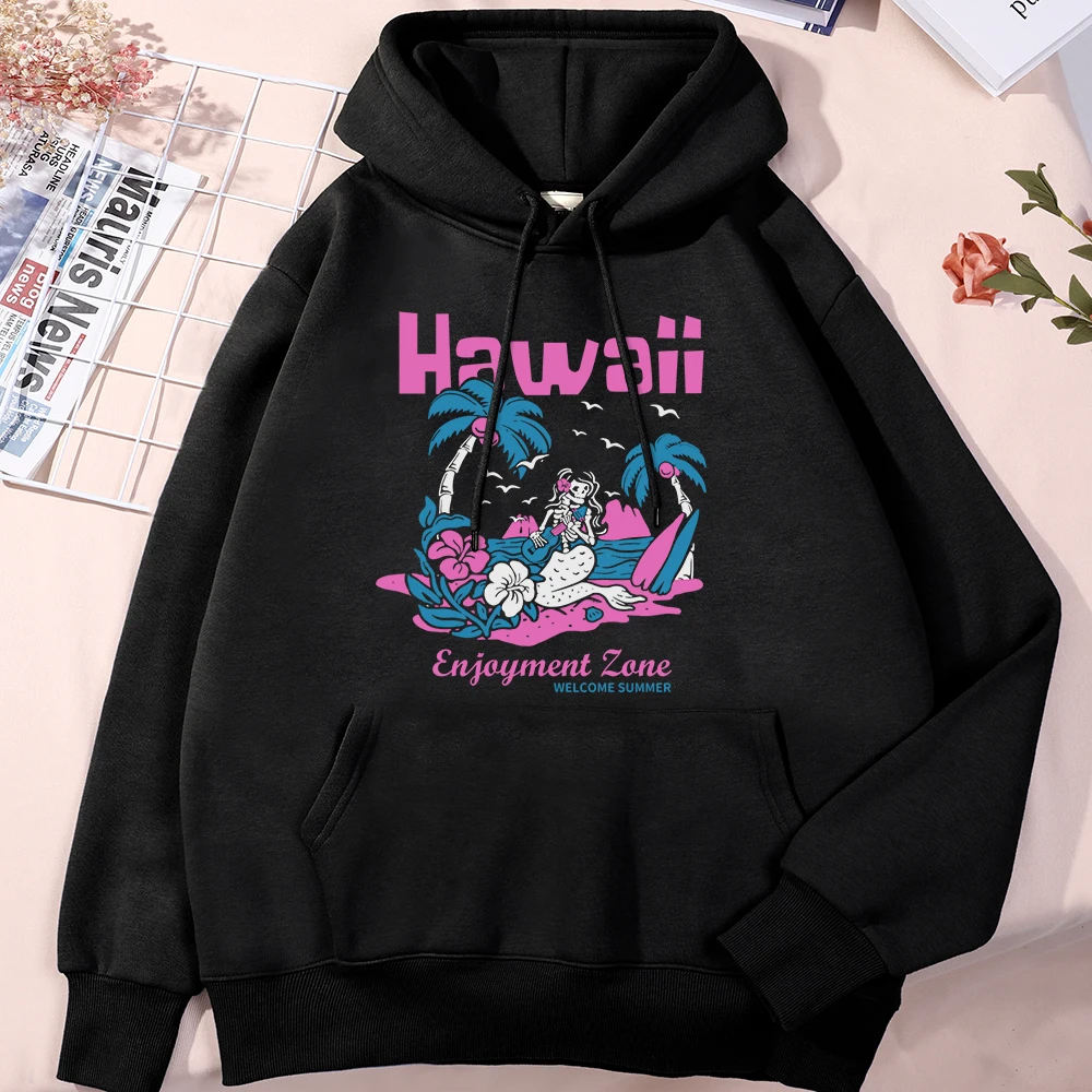 

Hawaii Enjoyment Zone Welcome Summer Man Hoodie All-Match Harajuku Hoodies Vintage Fashion Hooded Outdoor Oversized Streetwear