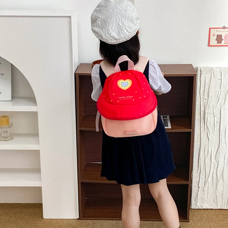 Cartoon Cute Fruit Shaped Children Backpack Boys and Girls Stylish Color Blocked Backpack Baby Lightweight Casual Bags