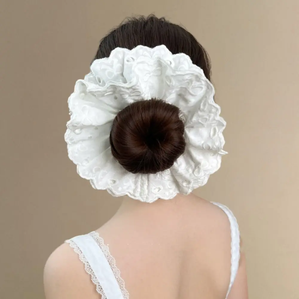 

Flower Shape Ballet Style Lace Scrunchies Hair Tie Heart Elastic Hair Bands Hair Ring Cloth Embroidery Large Hair Scrunchies