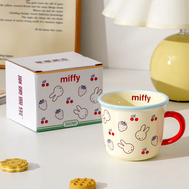 350ML Kawaii Miffy Keramische beker Grote capaciteit Melk Koffiemok Hoge temperatuurbestendigheid Hoge uitstraling Thuis Watermok Cadeau