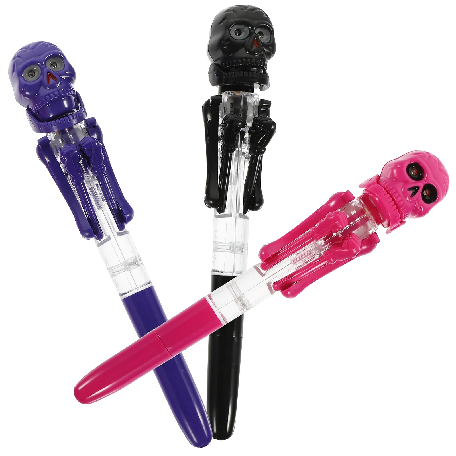 3 قطع من أقلام حبر جاف على شكل جمجمة اليقطين للهالوين، أقلام كتابة متوهجة لمستلزمات الحفلات المدرسية، قلم كتابة #4