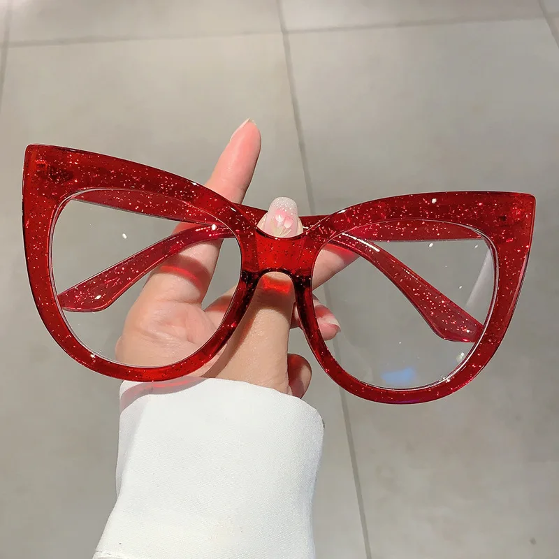 Modische Cat-Eye-Brille Blaulichtfilter-Brille Großer Rahmen Virale Gaming-Computerbrille Trendige Optische Fassungen