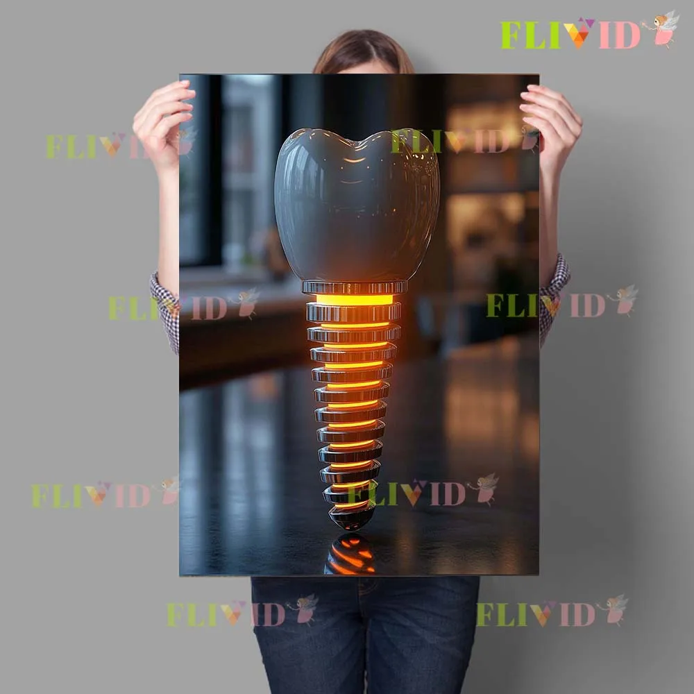 Dental Implants in the Future Tooth Teeth Poster Wall Art Canvas Painting Home Decor Wall Pictures For Living Room Unframed