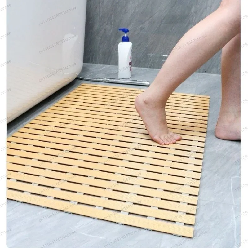 

61*90cm Waterproof Anti-Slip Shower Room Mat, Bathroom Fall Prevention Safety Foot Pad Suitable for Elderly