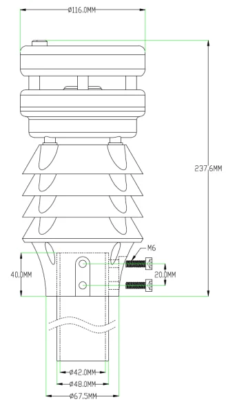 Hot Selling Anti-interference Ultrasonic Sensors Wind Speed Direction Small Ultrasonic Compact Weather Station