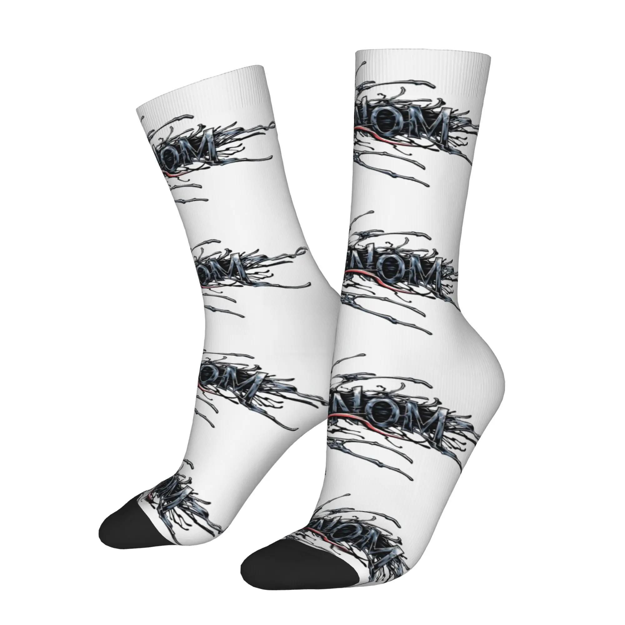 

1 Pair Funny Crazy Sock for Men Symbiote Eddie Hip Hop Harajuku Venom Pattern Printed Sock Novelty