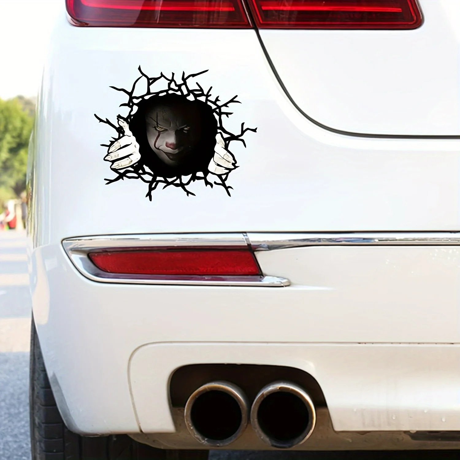 

1 шт., декоративные наклейки на Хэллоуин, наклейки для автомобиля с изображением призрака Джокера, забавные наклейки на окна автомобиля, водонепроницаемая наклейка