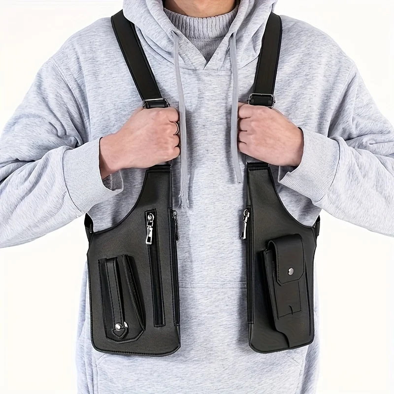 Men'S Retro Strap Underarm Bag Multifunctional Outdoor Backpack Cycling Hiking Phone Bag Holiday Gift for Boyfriend Father image 2