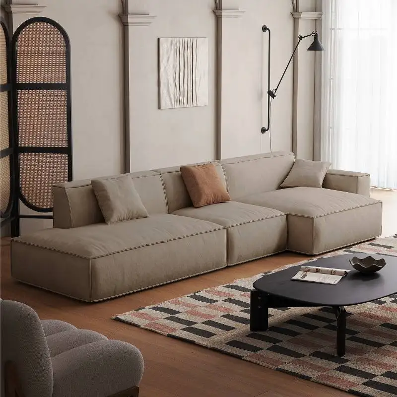 Minimalist Gorhic Sectional Sofa Brown Sectional Floor Chaise Lounge Living Room Sofas Modular Cool Muebles Para Hogar Furniture