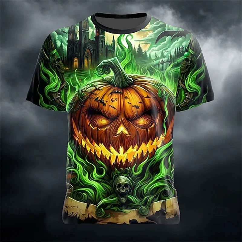 

Halloween Scary Pumpkin 3D Print Fashion Men's T-shirt 2025 New Daily Outdoor Sports Party Quick Dry Breathable Street Clothing