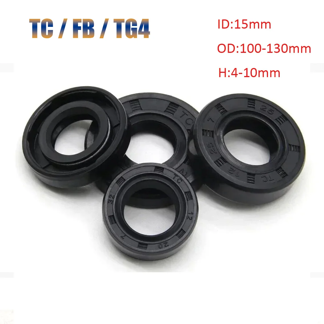 1pcs ID 15mm NBR Oil Seal TC-15*22/25/26/27/28/30/32/35/36/40*4/5/6/7/8/10mm Nitrile Rubber TC/FB/TG4 Shaft Double Lip Gasket