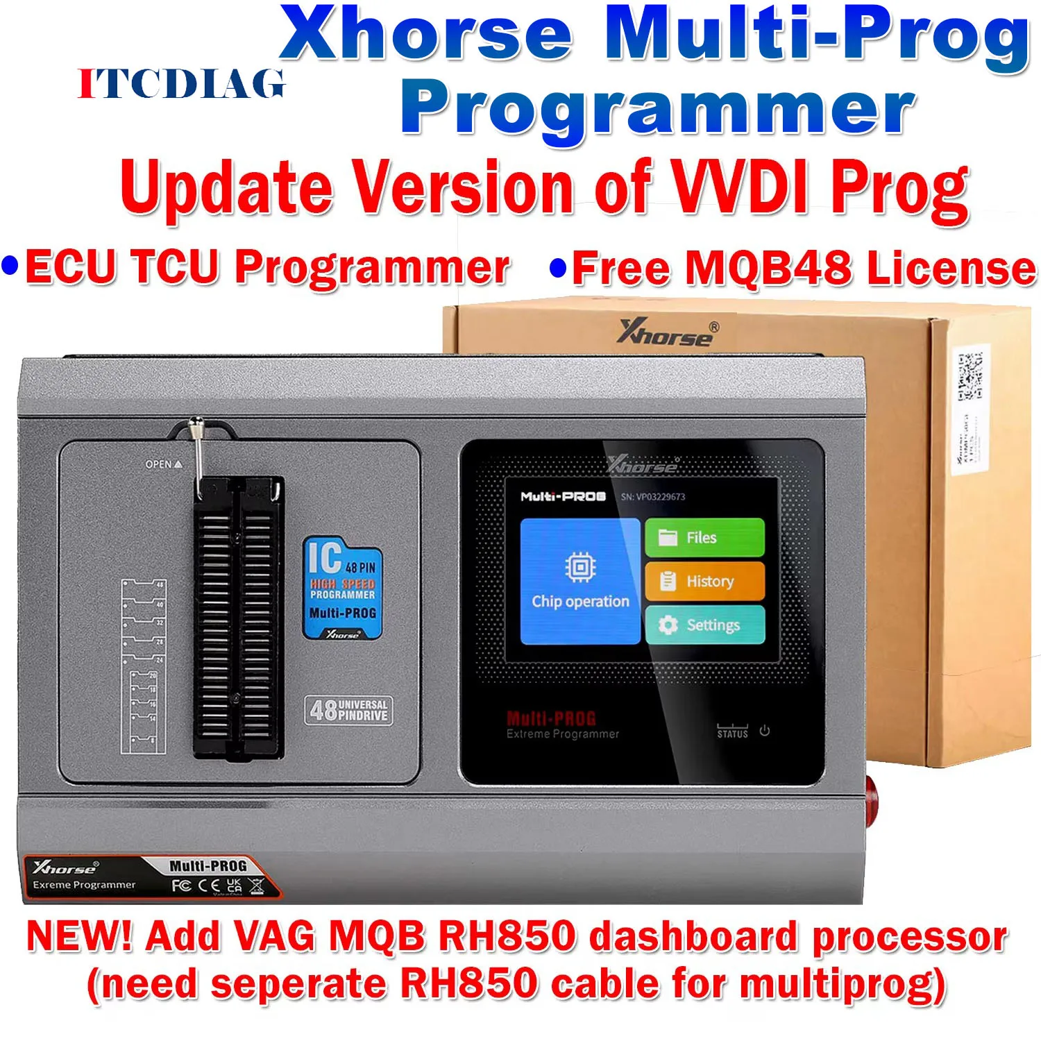 Xhorse MultiProg Multi-Prog Pro-level ECU TCU Programmer Read& write IMMO Eeprom dashboard Free MQB48 License Updat of VVDI Prog