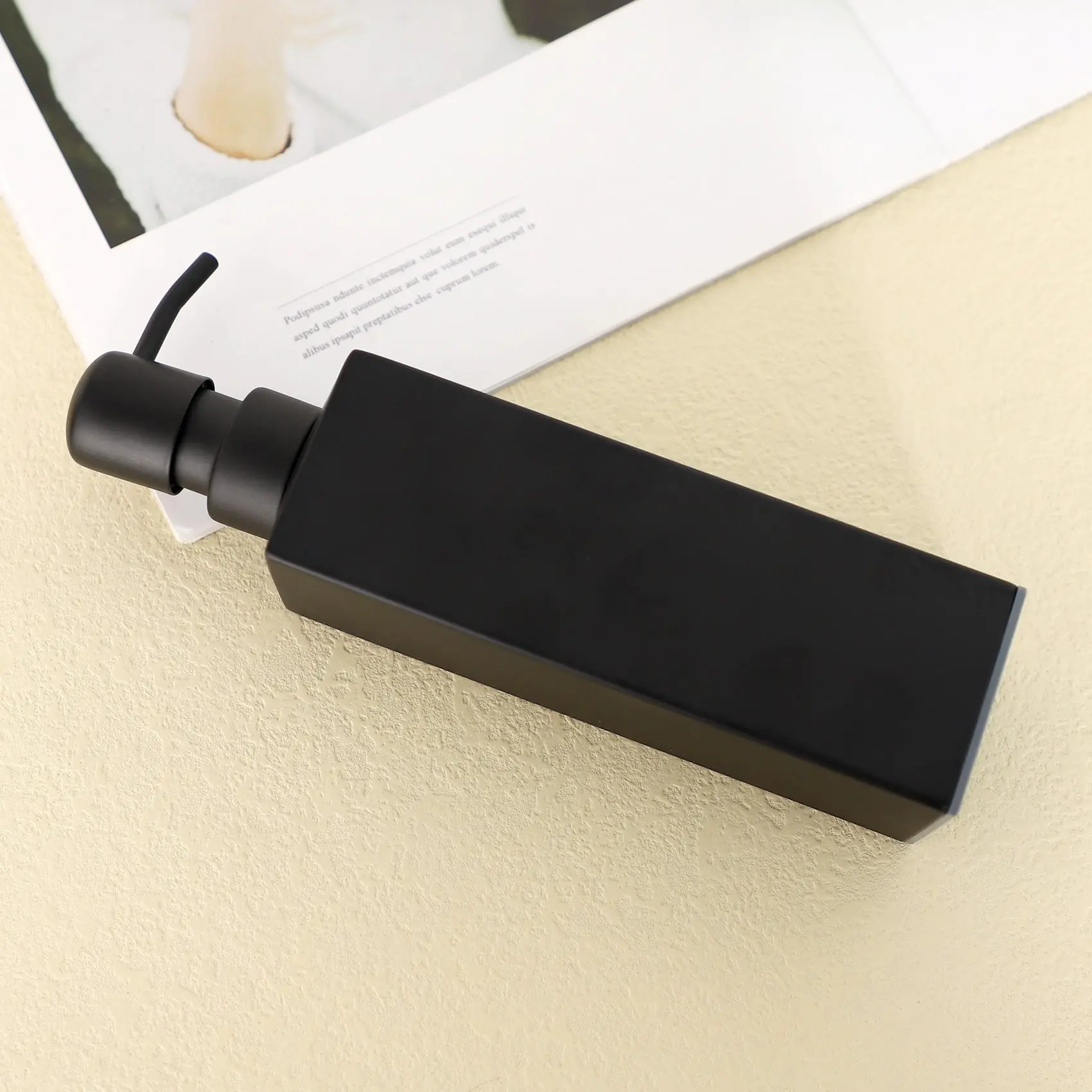 ABNM nuevo dispensador de jabón líquido negro hecho a mano de acero inoxidable accesorios de baño herrajes de cocina conveniente moderno
