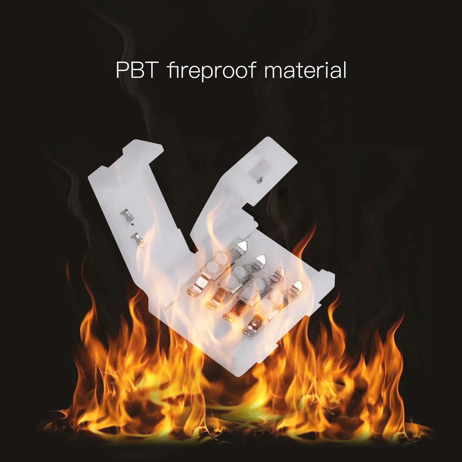 

100 pcs Led Flexible Strip Connector Solderless Snap Down Adapter For Light Strip Heat Resistant No Fire Hazard