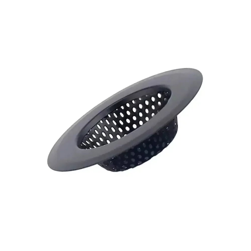 Stainless Steel Sink Strainer With Handle Black Mesh Trap Floor Drain Anti Clog Waste Catcher Kitchen Bathroom Accessories