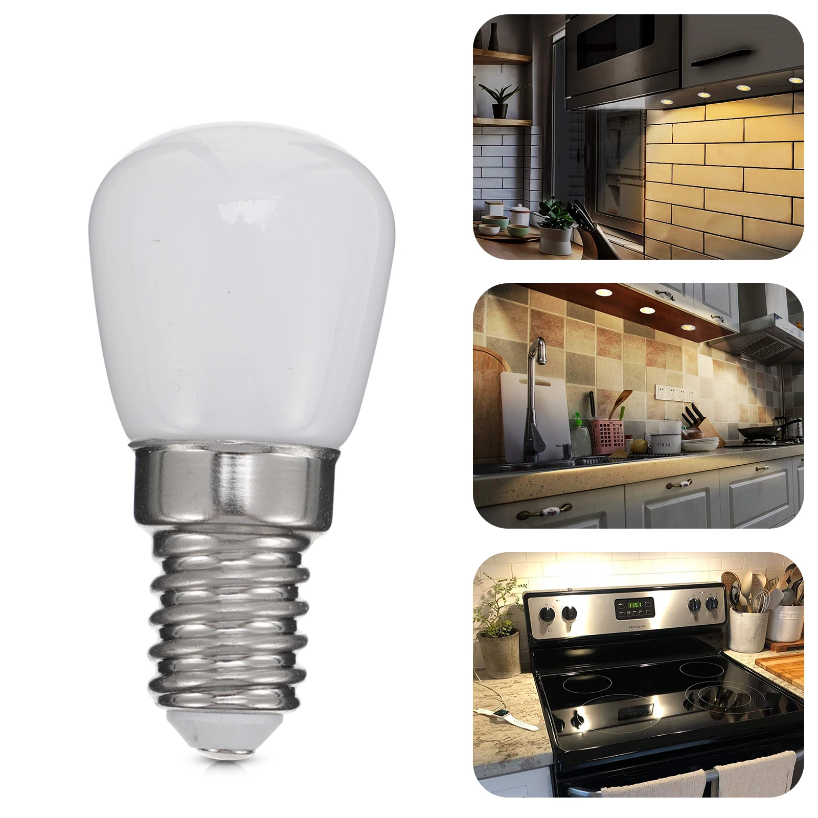 

4 PCS Range Hood Bulb Dimmable Ceramics LED Light Replacement Part for Refrigerator