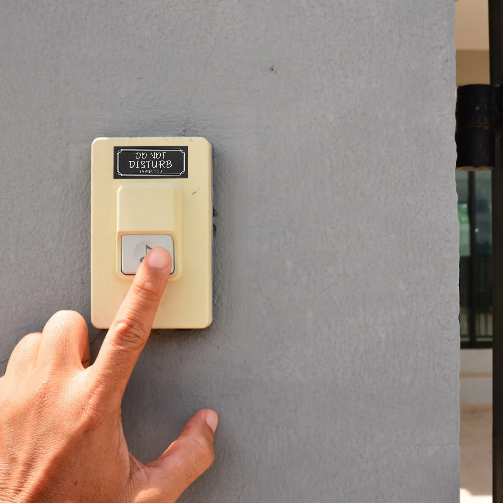 60Pcs Doorbell Stickers No Soliciting Sign Self-Adhesive Warning Decals for Front Door Mailbox Apartment Office Decor