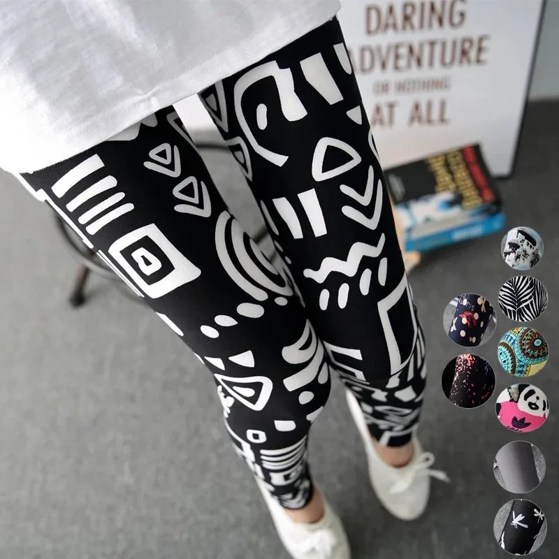 

Legging Women High Waist Fitness Leggings Women Graffiti Cartoon Printing Milk Silk Leggings Women Pants SA656