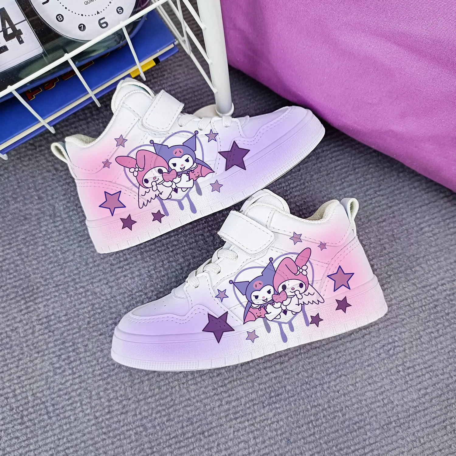 New Kuromi Cartoon Children High Top Sneakers Print Kids Sport Shoes Tennis Shoes Running White Casual StellaLou