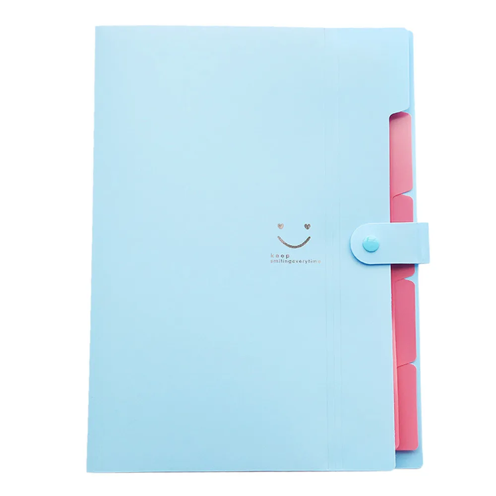 

A4 Organ Folder 5 Layers Macaron Colors File Manager Storage Simple Folder for Student School and Office Stationery Supplies