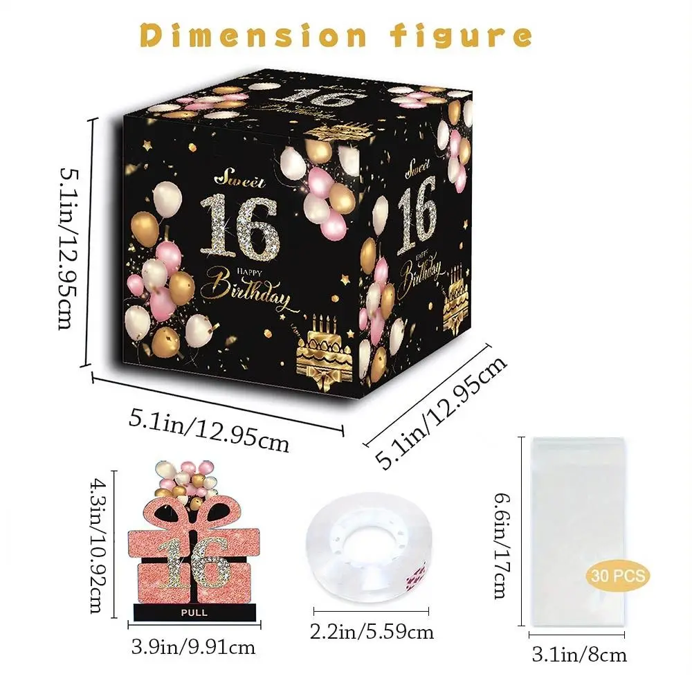 Paper Birthday Money Box 16th 18th 21st Happy Birthday Surprise Money Box Creative Birthday Surprise Money Gift Boxes Birthday view 6