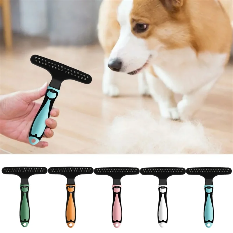 Carpet Groomer Rake, Shag Rug Rake, Hair Cleaner Undercoat Rake Comb for Dogs and Cats Slicone Handle Deshedding Brush