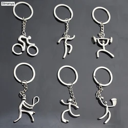 Metal Keychain Riding bicycle key chain car key ring bag charm Novelty Gifts bike sports souvenirs key chains lovers Jewelry