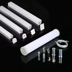 Circular Led Aluminum Profile Channel Diffuser Linear Bar Light Long Strip Pendant Lamp Tubes Home Room Decorative Lighting