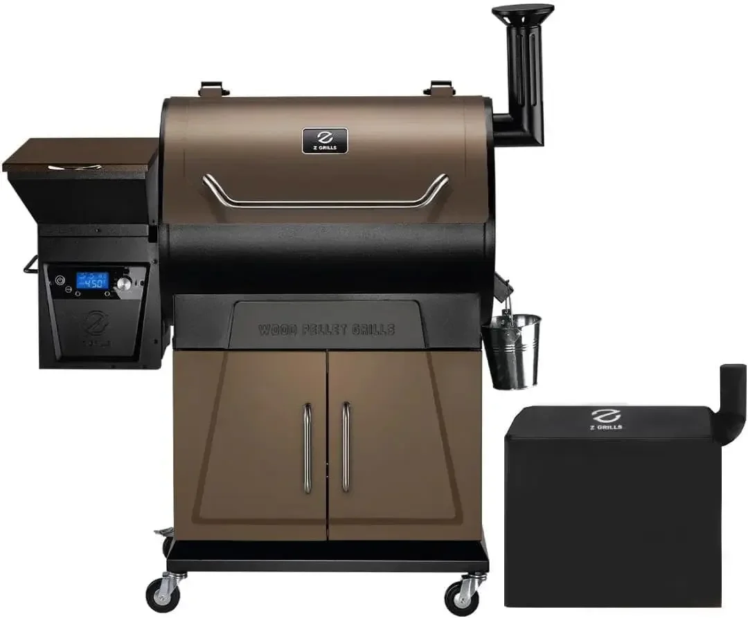 Dual-Wall Insulation, PID V2.1 Controller, Meat Probes, Easy Hopper Clean-out, Includes Grill Cover, 8 in 1 Outdoor BBQ, 700D6