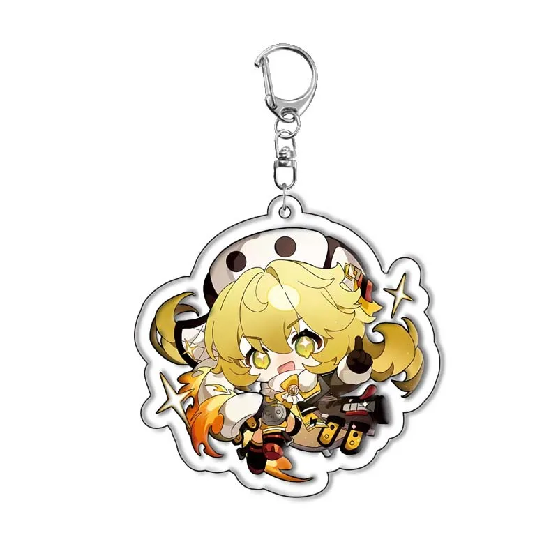 6CM Honkai Star Rail Anime Game Keychain Double-sided Cartoon Figure Lunae Blade Key Ring for Women Car Bag Phone Pendant Gifts