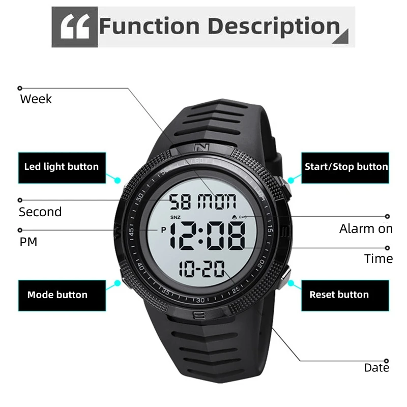 Skmei Outdoor Sport Horloges Mannen Waterdicht Alarm Chrono Digitale Led Elektronische Student Mannelijke Militaire Horloges Reloj Relogio