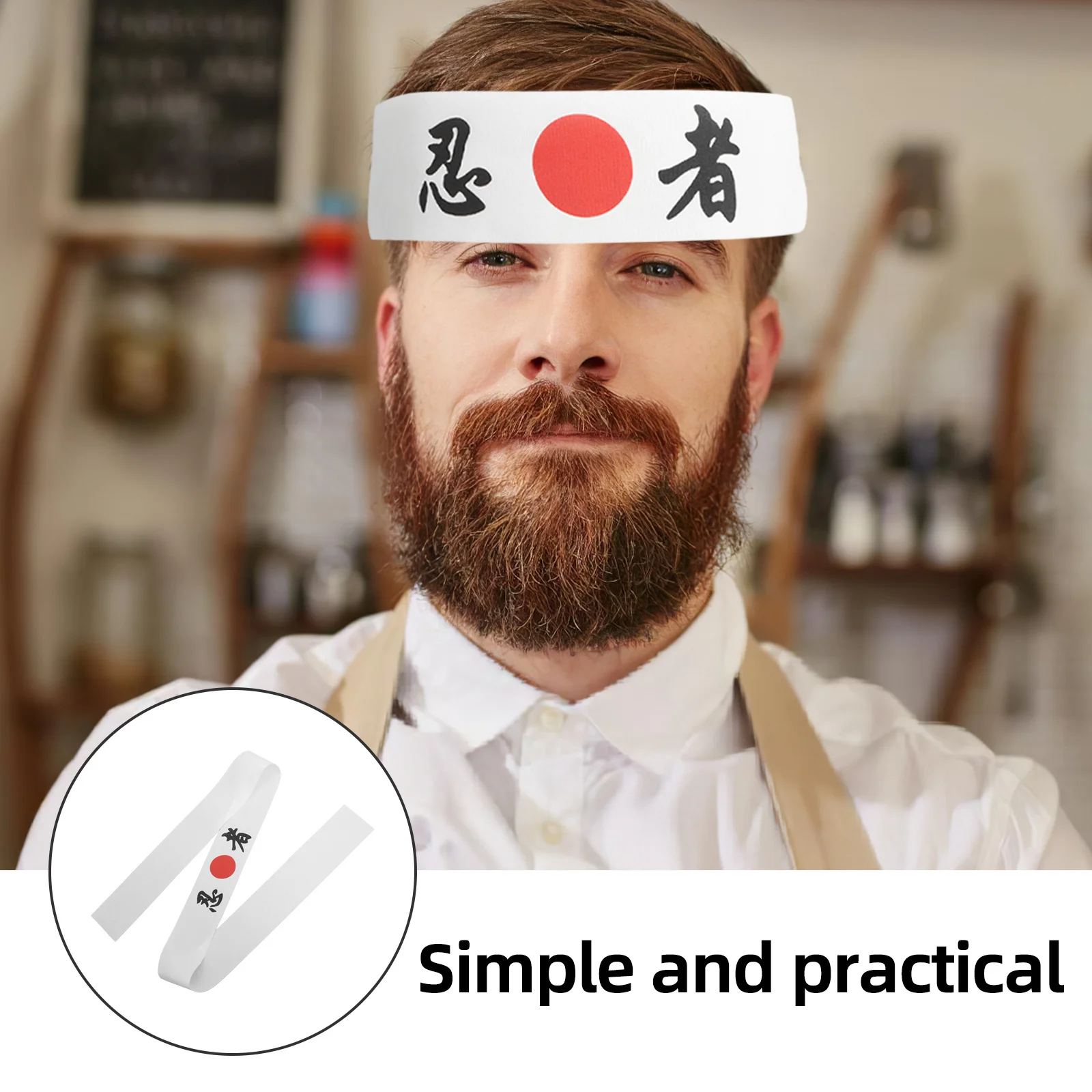 

Japanese Ninja Headscarf Hachimaki Karate Headband Chef Kitchen Supply Bandana Samurai Cooking Accessories