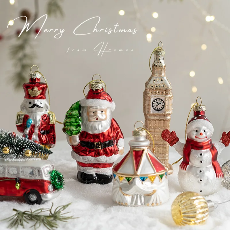 Colorful Christmas Ornaments Glass X-mas Tree Decoration Adornos Navidad 2024 Christmas Supplies Polystyrene Baubles Natal