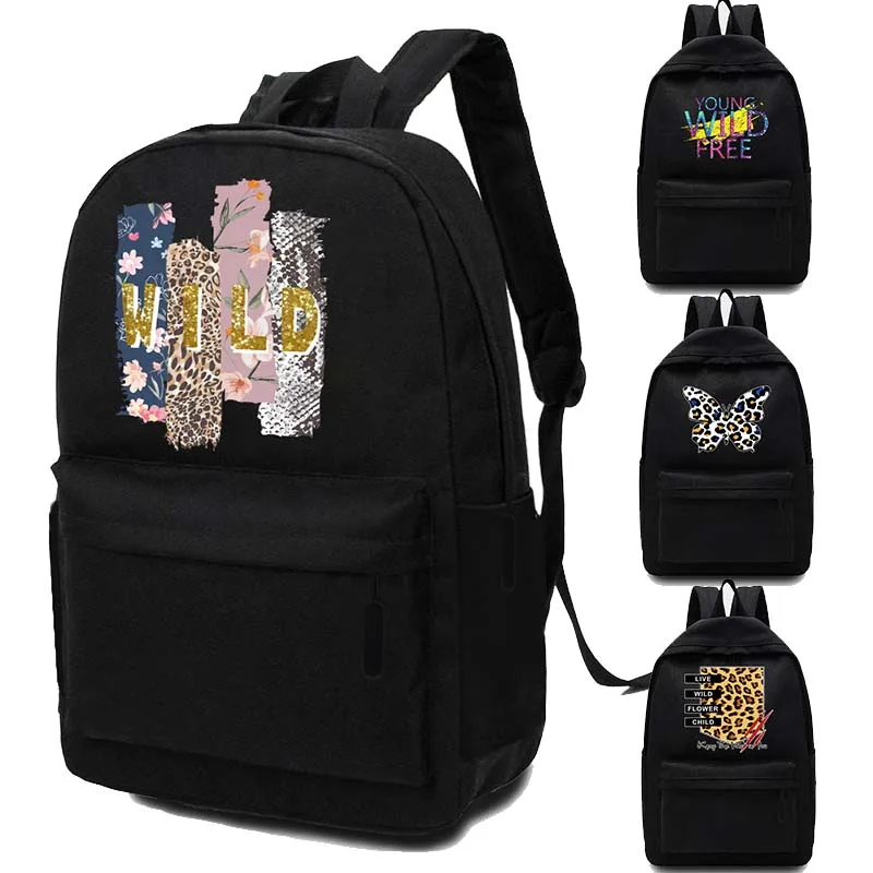 Women Big Backpack Student School Backpack Cute Wild Print Bagpack Elementary School Book Bags for Teens Kids Girls Fashion Bags