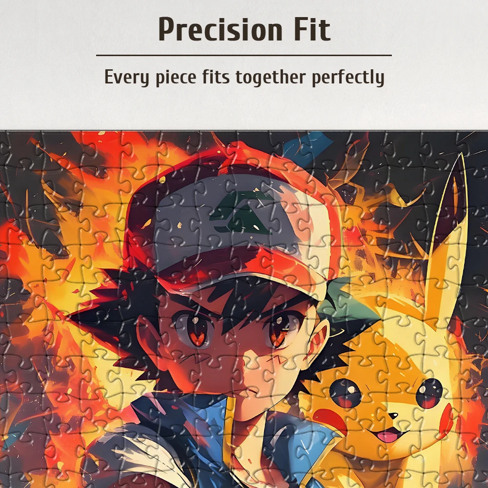 Rompecabezas de Madera de Pokemon Ash Ketchum - Juguete Educativo en Varios Números de Piezas, Opciones de 108/200/300/500/1000 Piezas Disponibles
