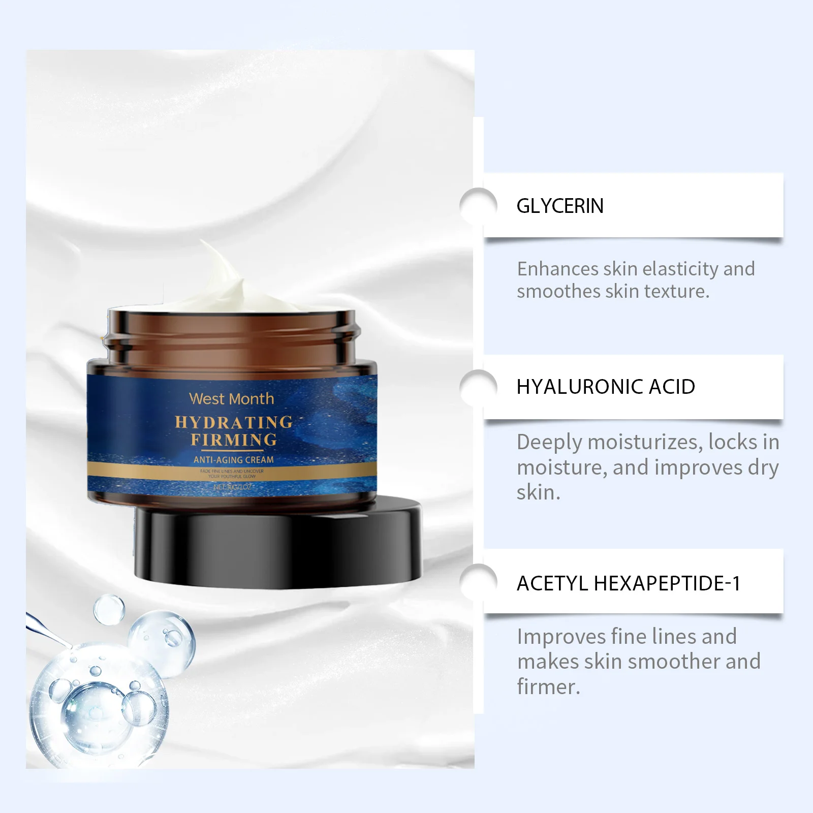 Anti Aging Facial Serum Firming Lifting Fade Fine Lines Deep Moisturizing Whitening Anti Dark Circles Wrinkle Remover Face Cream
