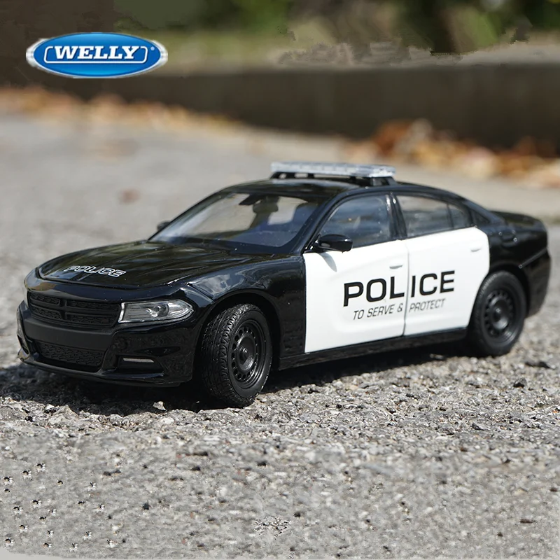 WELLY 1:24 2016 Dodge Charger Pursuit Alloy Sports Car Model Diecasts Metal Police Vehicles Car Model Simulation Kids Toys Gifts