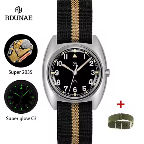 RDUNAE RA02 2025 New Men's Quartz Watch K1 Mineral Crystal Miyota Super 2035 Stainless Steel Night Light Waterproof 5ATM Men's