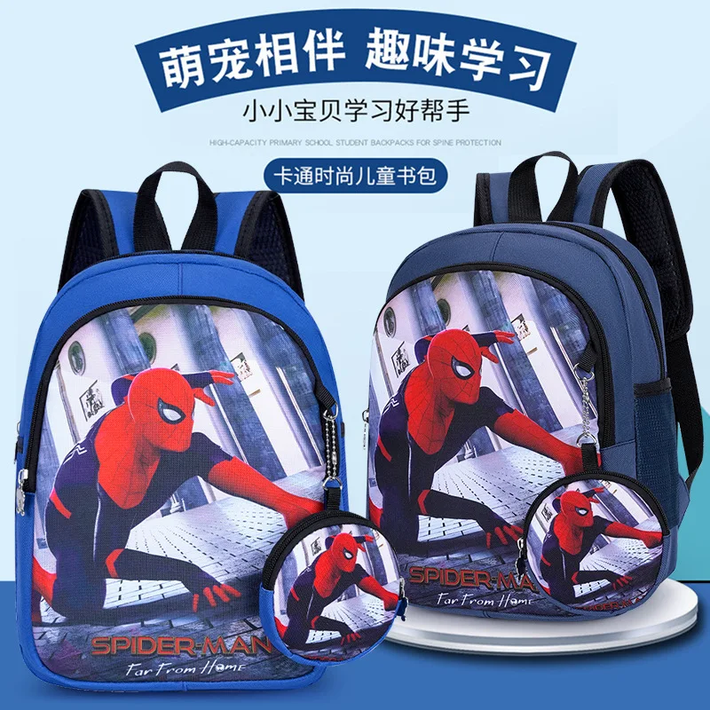 Spider Man Kids Backpack Disney Cute Cartoon Minnie Car New Style Exquisite Fashionable Large Capacity Convenient Backpack Gift