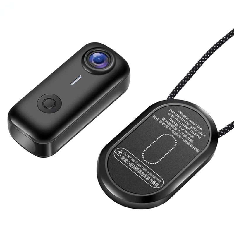 Magnetic Mini Thumb Action Camera, 120° Wide Angle, Smart Image Stabilization, Portable Wearable Cam for Bicycle, Motorcycle