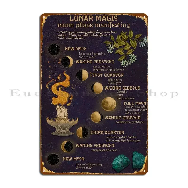 Moon Magic Metallschilder für Club, Bar, Wohnzimmer – Personalisiertes Blechschild-Poster