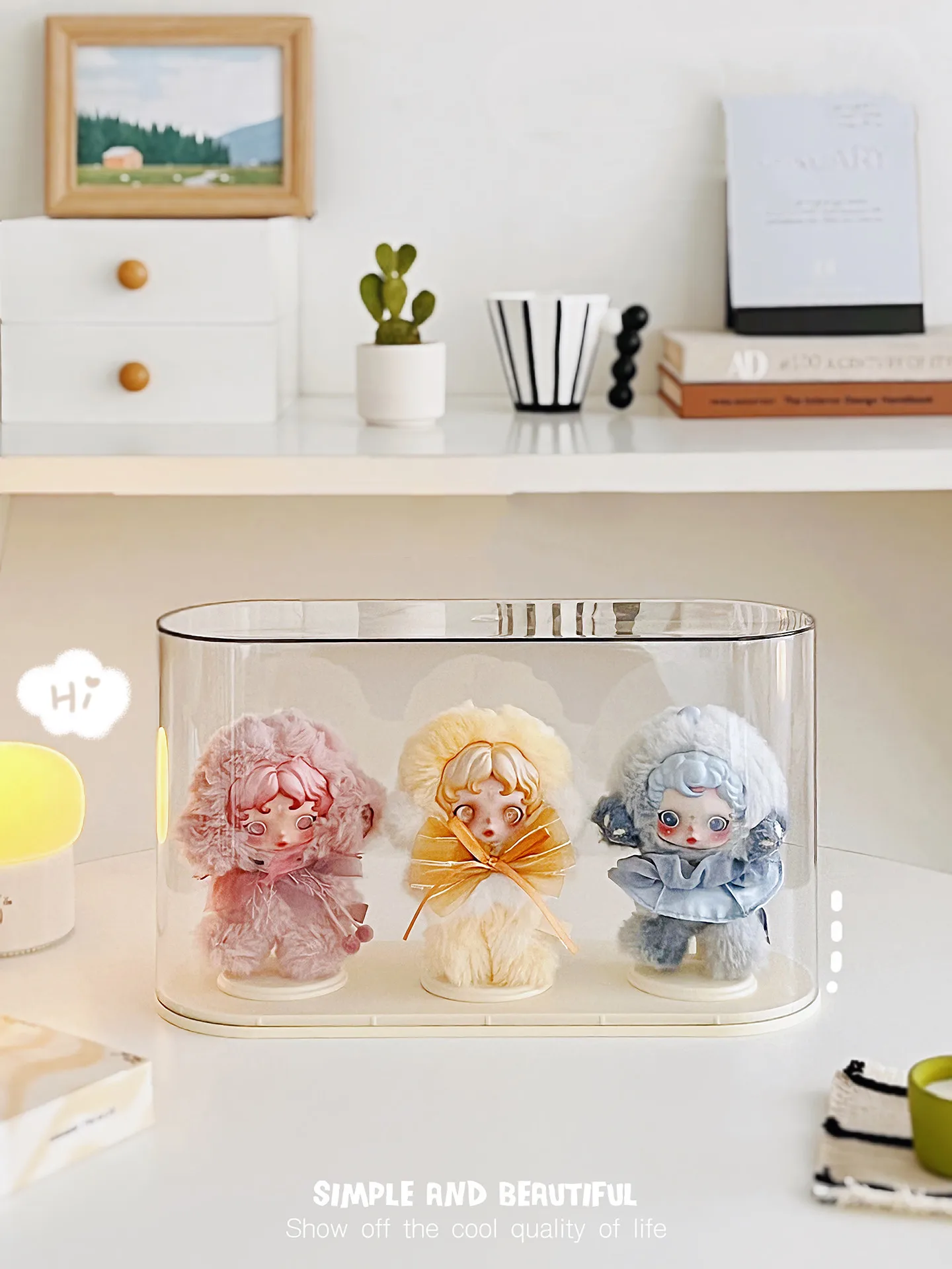 2026 جديد صندوق أعمى عرض موقف الغبار أفخم الدمى عرض خزانة ل LABUBU و SKULLPANDA قلادة الدمى المنظم صندوق