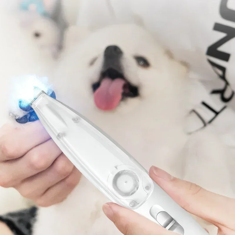 

Машинки для стрижки собак со светодиодной подсветкой и вакуумной бритвой для кошачьих ног, портативный триммер для стрижки волос домашних животных для стрижки волос вокруг лап