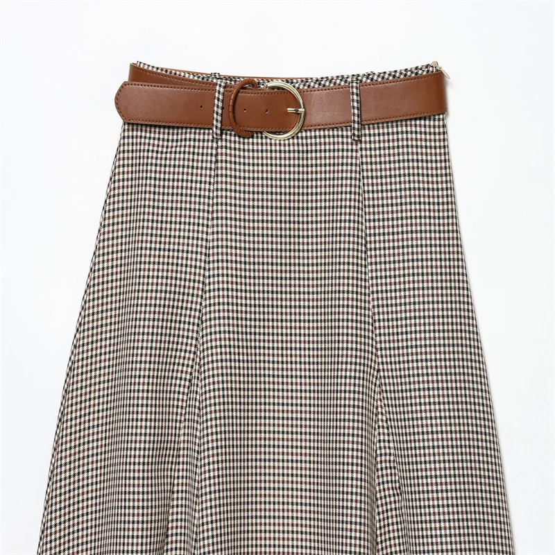 2025 Fall/Winter New Fashionable Elegant High-end Houndstooth Belted Cape Midi Dress