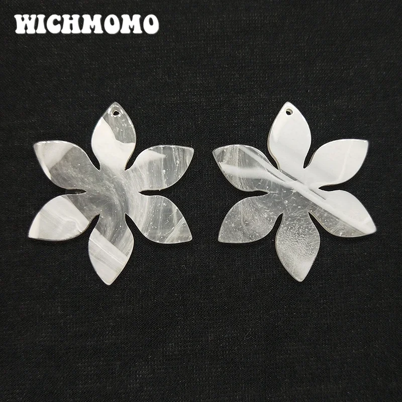 

New 45*38mm 2pieces/bag High Quality Acrylic white Smooth Charms Pendant for DIY Earring Jewelry Making Finding Accessories