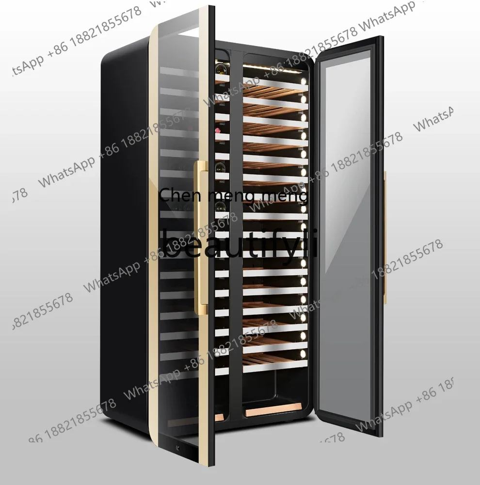 New arrive Frequency conversion double-door red wine cabinet constant temperature ultra-thin ice bar tea refrigerator embedded