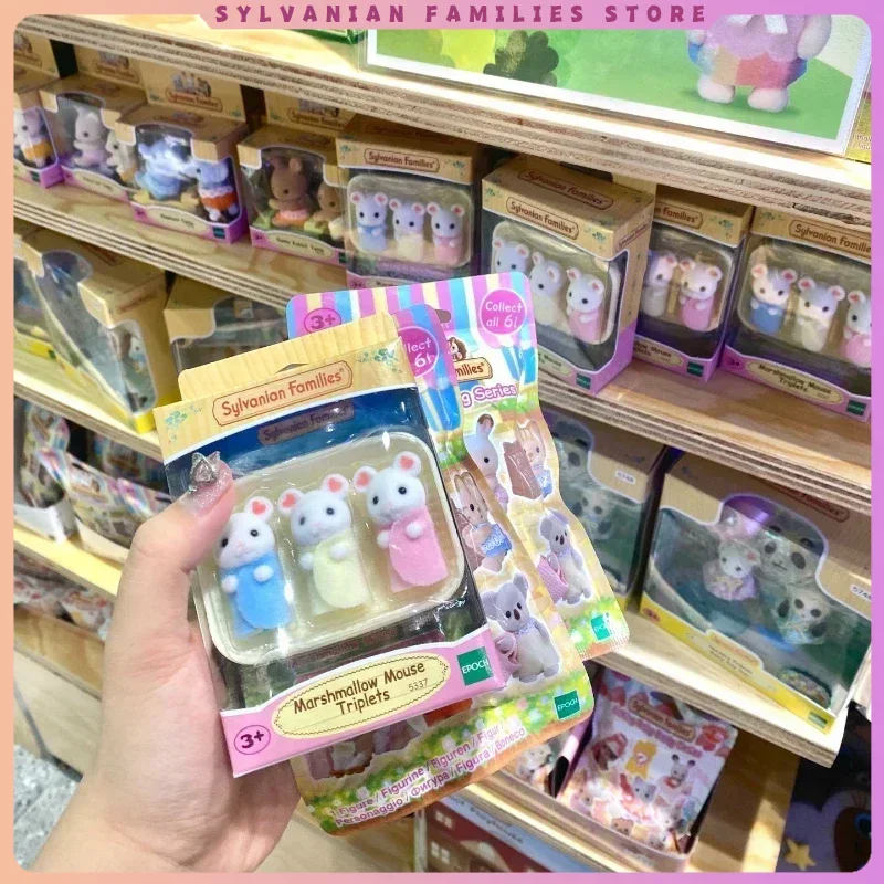 original Sylvanian Families keychain clothes sorpresa furniture chihuahua figures houes accesorios family toy Mouse triplets