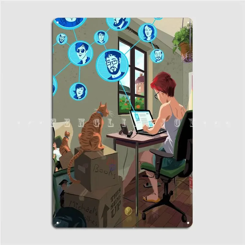 Internet Connections Metal Sign Poster Designing Cave Pub Club Party Tin Sign Posters