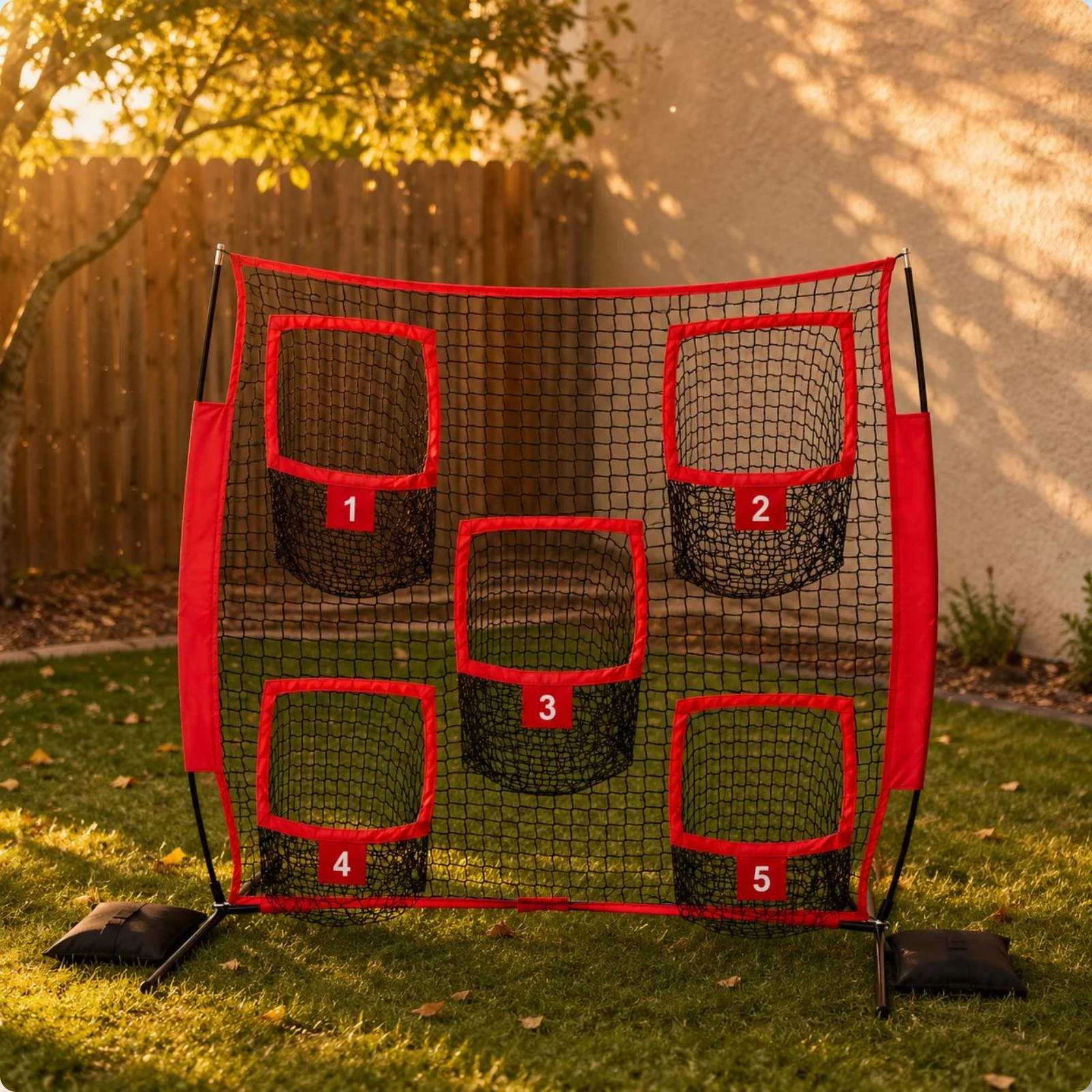 

Football Target Net Numbered Targets Quarterback Practice Net Sports Training Equipment Freestanding Side Padded